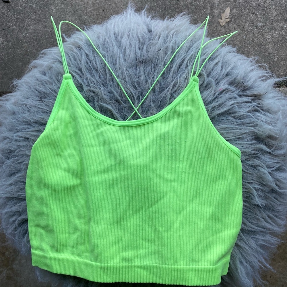 neon green tank top